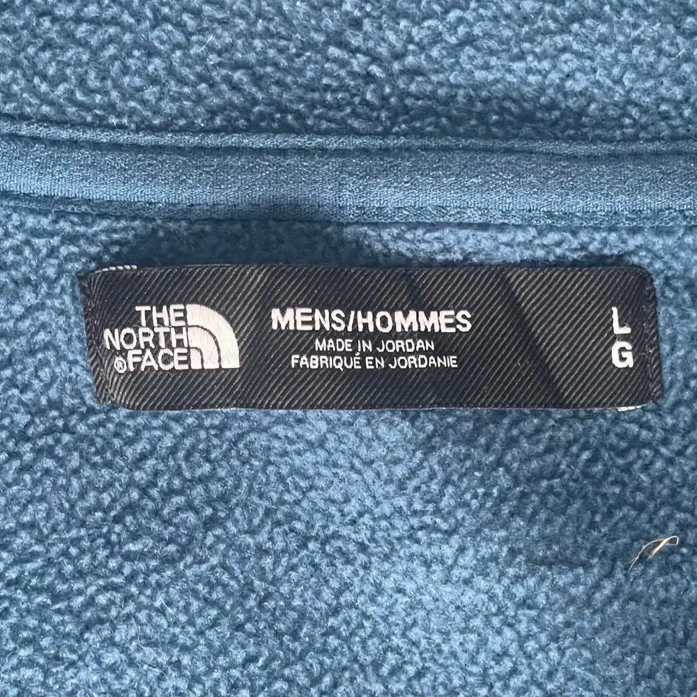 The North Face Men's Blue Full-Zip Lightweight Fleece Hooded Jacket